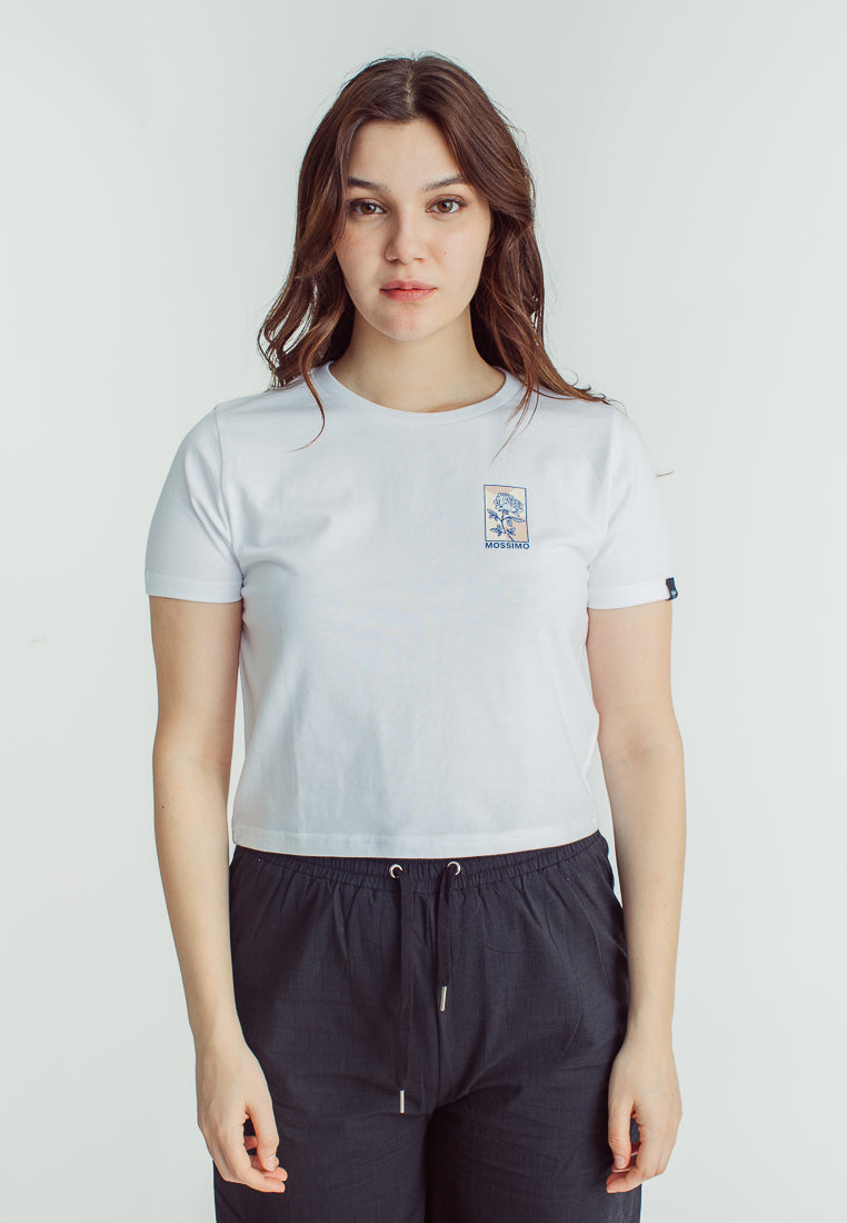 Mossimo Blaire White Classic Cropped Fit Tee