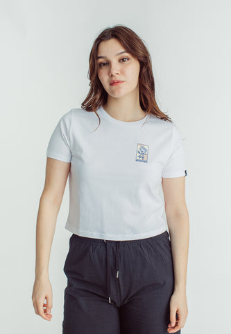 Mossimo Blaire White Classic Cropped Fit Tee