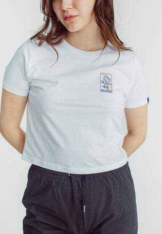 Mossimo Blaire White Classic Cropped Fit Tee