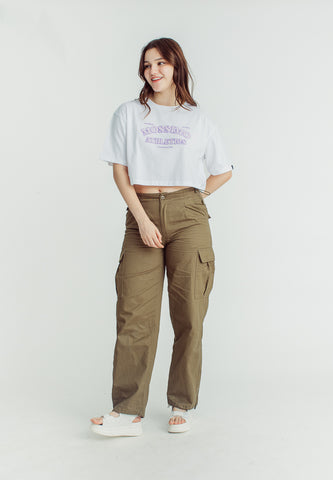 Mossimo Mia White Oversized Cropped Fit Tee