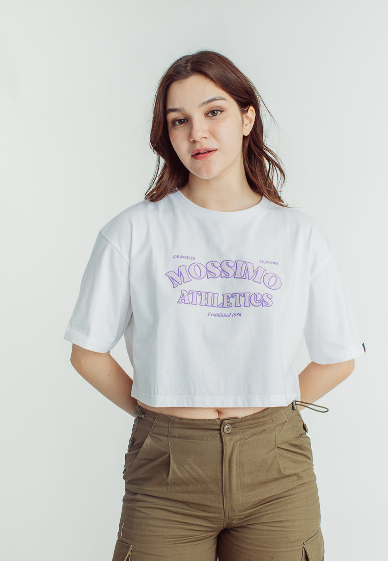 Mossimo Mia White Oversized Cropped Fit Tee