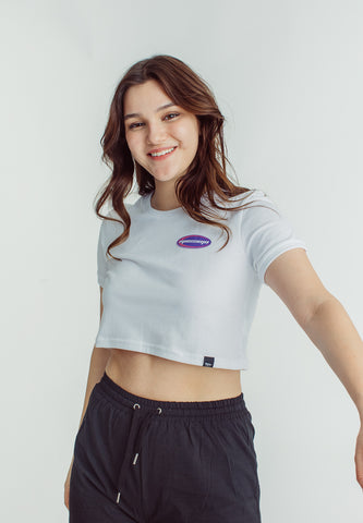 Mossimo Lorraine White Vintage Cropped Fit Tee