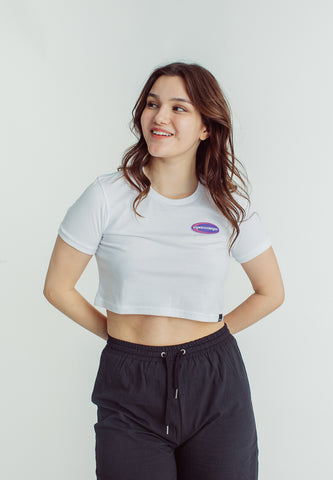 Mossimo Lorraine White Vintage Cropped Fit Tee