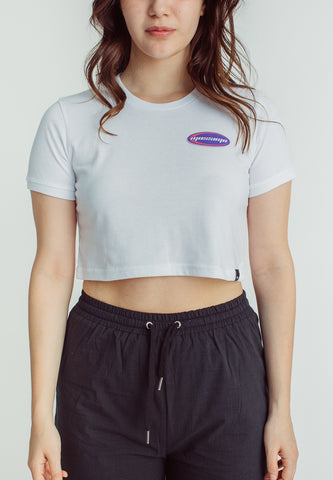 Mossimo Lorraine White Vintage Cropped Fit Tee