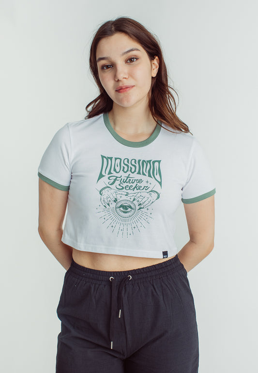 Mossimo Ayesha White Vintage Cropped Fit Tee
