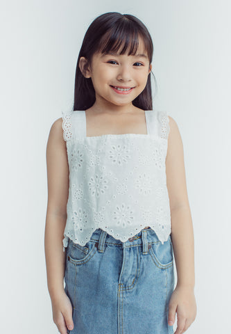 Mossimo Kids Angelina Eyelet Lace Sleeveless Crop Top