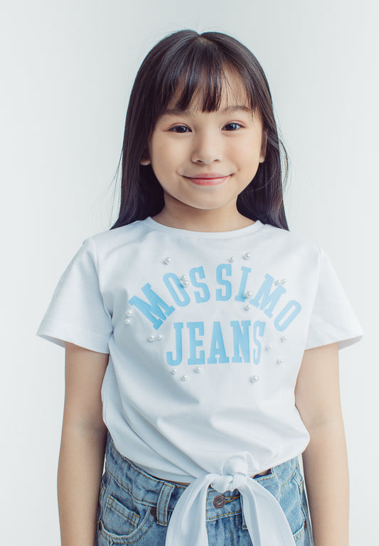 Mossimo Kids Hanna Fashion Top with White Pearl Trim Knot