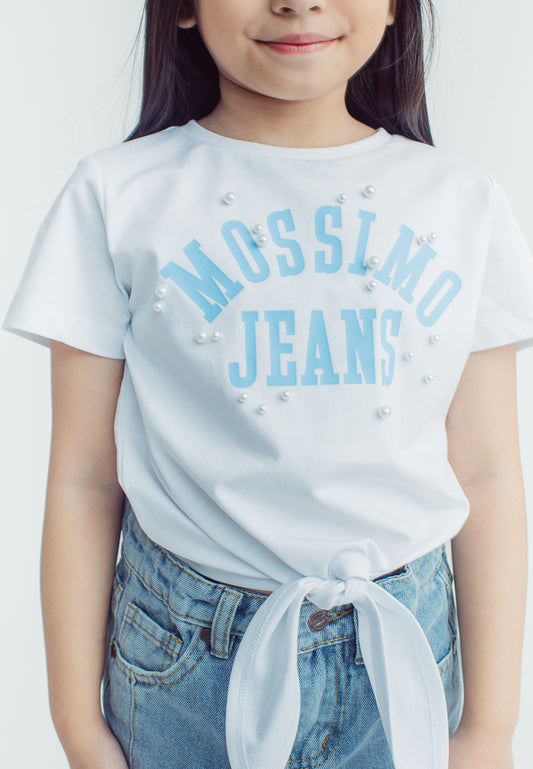 Mossimo Kids Hanna Fashion Top with White Pearl Trim Knot