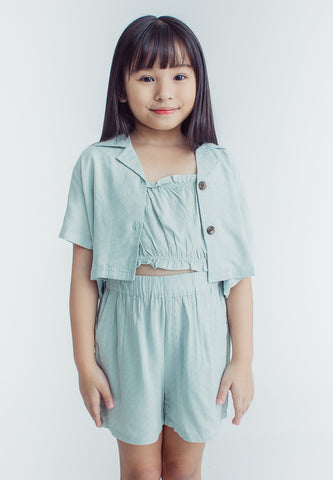 Mossimo Kids Leanne Light Green Frill Trim Cami Top and Short