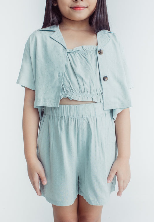 Mossimo Kids Leanne Light Green Frill Trim Cami Top and Short