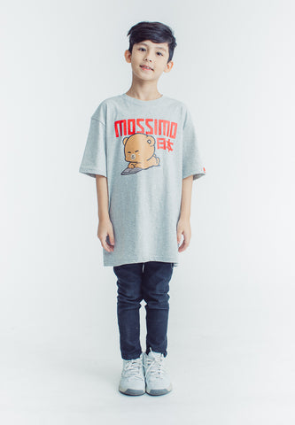Mossimo Kids Bailey Heather Gray Mossybear Oversized Graphic Tshirt