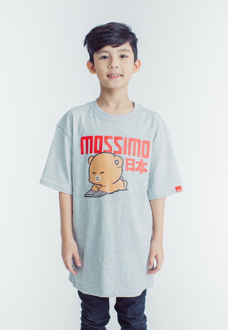 Mossimo Kids Bailey Heather Gray Mossybear Oversized Graphic Tshirt