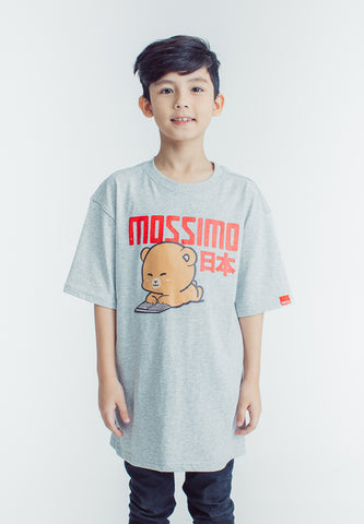Mossimo Kids Bailey Heather Gray Mossybear Oversized Graphic Tshirt