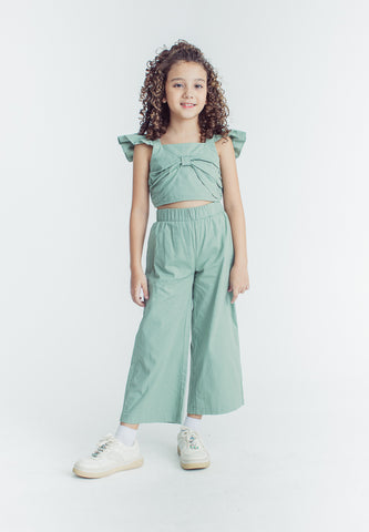 Mossimo Kids Paulyn Aspen Green Frill Top and Wide Leg Pants Set