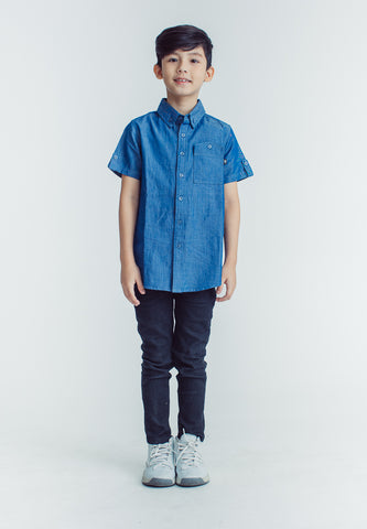 Mossimo Kids Cyrus Blue Short Sleeve Shirt