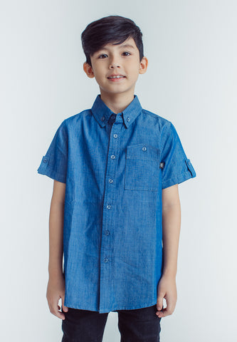Mossimo Kids Cyrus Blue Short Sleeve Shirt