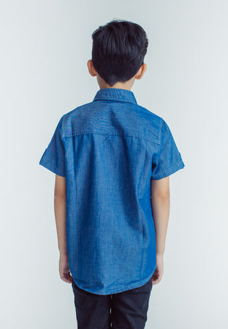 Mossimo Kids Cyrus Blue Short Sleeve Shirt