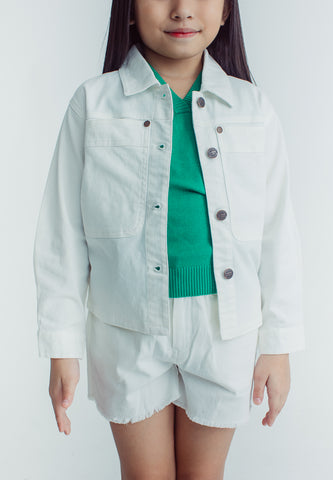 Mossimo Kids Faith White Cropped Denim Jacket