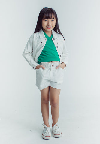 Mossimo Kids Charlene White Denim Bermuda Shorts