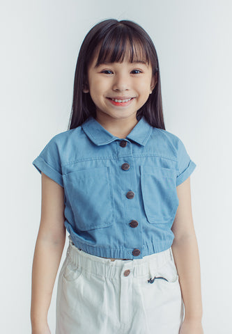 Mossimo Kids Jill Light Blue Collared Top