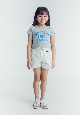 Mossimo Kids Vashlyn Heather Gray Basic Cropped Tee