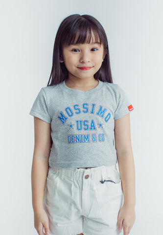 Mossimo Kids Vashlyn Heather Gray Basic Cropped Tee