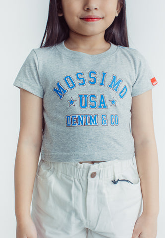 Mossimo Kids Vashlyn Heather Gray Basic Cropped Tee