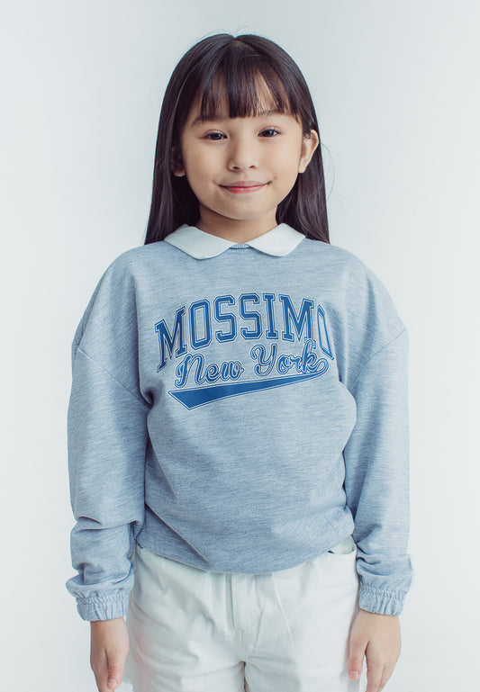 Mossimo Kids Daniela Light Heather Gray Collared Sweatshirt
