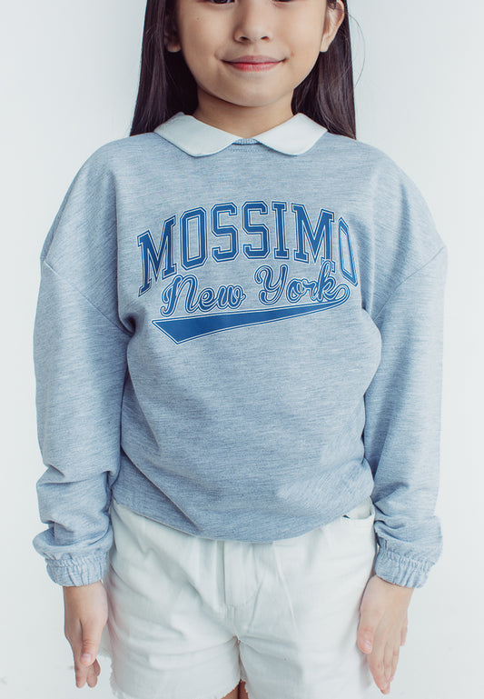 Mossimo Kids Daniela Light Heather Gray Collared Sweatshirt