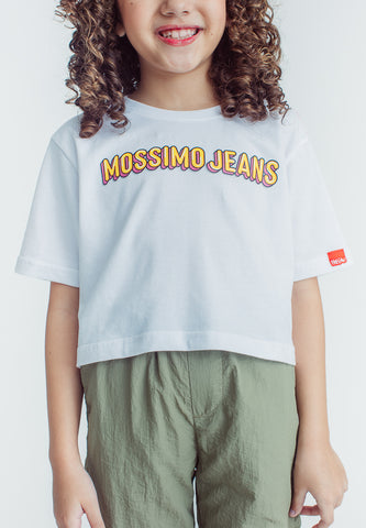 Mossimo Kids Myrtle White Loose Cropped Fit tee