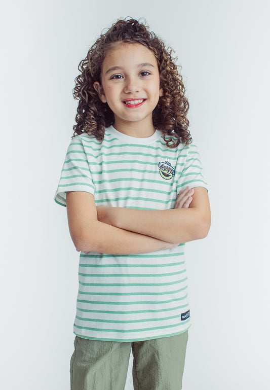 Mossimo Kids White Green Sesame Street Oscar Stripes Tshirt