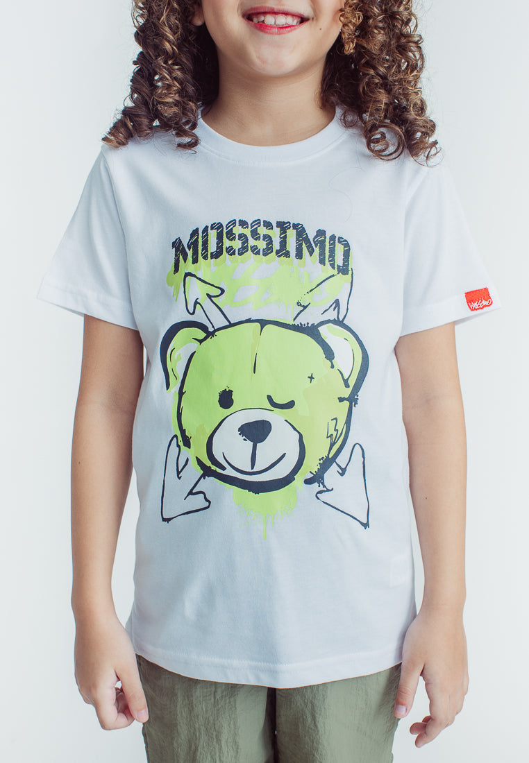 Mossimo Kids Elli White Mossybear Basic Graphic Tshirt
