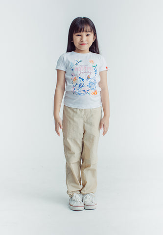 Girls Basic Tshirt with High Density and Flat Print Kids