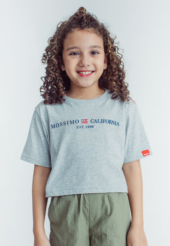 Mossimo Kids Kayce Heather Gray Loose Cropped Fit Tee