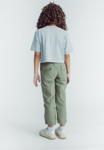 Mossimo Kids Kayce Heather Gray Loose Cropped Fit Tee