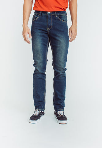 Mossimo Reynald Dark Blue Slim Tapered Mid Rise Jeans