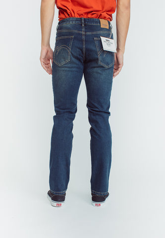 Mossimo Reynald Dark Blue Slim Tapered Mid Rise Jeans
