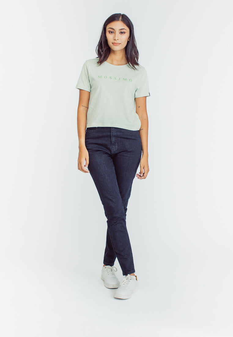Mossimo Courtney Fog Green Classic Cropped Fit tee