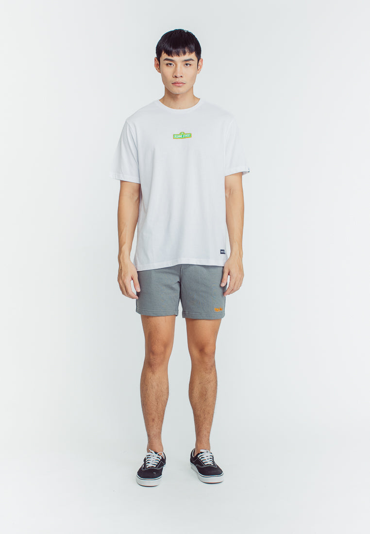 Mossimo White Sesame Street Printed Shirt with Back Print Modern Fit Tee