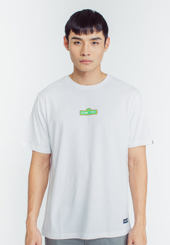 Mossimo White Sesame Street Printed Shirt with Back Print Modern Fit Tee