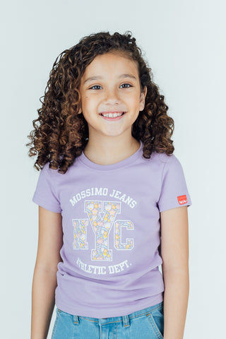 Mossimo Kids Angelie Viola Floral Basic Tshirt