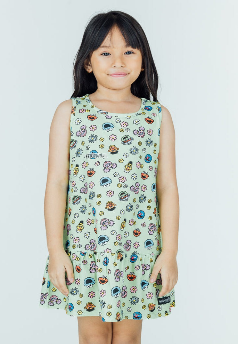 Mossimo Kids Green Sesame Street Printed Dress