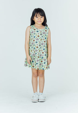 Mossimo Kids Green Sesame Street Printed Dress