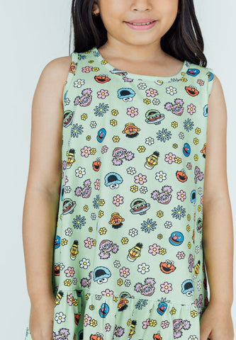 Mossimo Kids Green Sesame Street Printed Dress