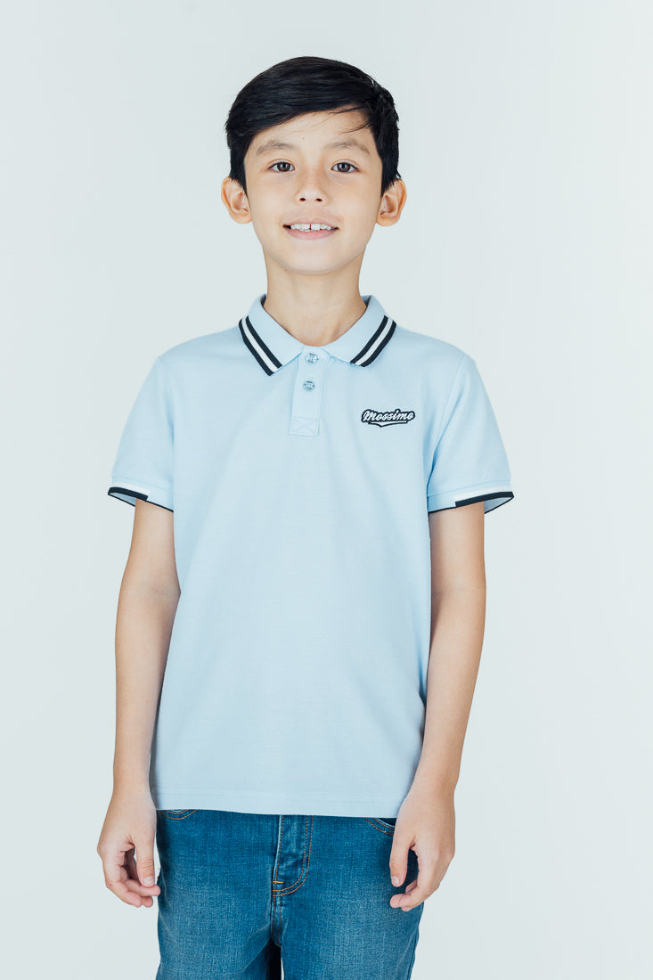 Mossimo Kids Jeryll Skyway Blue Cuffed Sleeves Polo Shirt