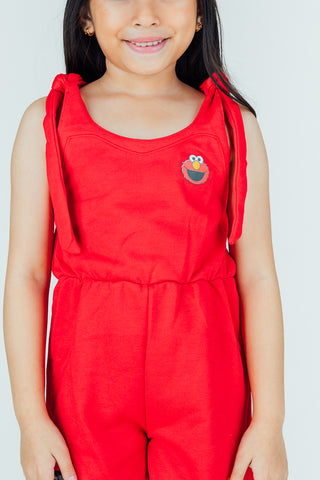 Mossimo Kids High Risk Red Sesame Street Sleeveless Romper with Embroidery