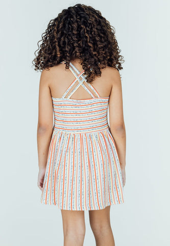 Mossimo Kids White Sesame Street Printed Cross Back Dress