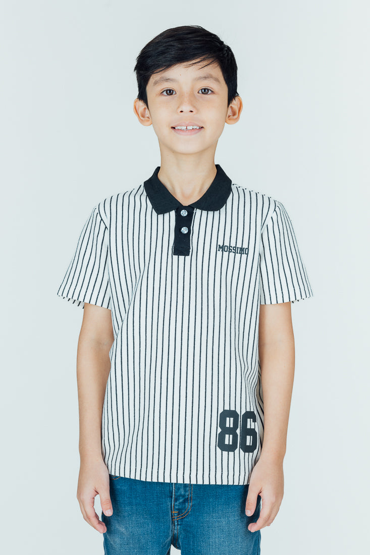Mossimo Kids Arvy White Black Striped Polo Shirt