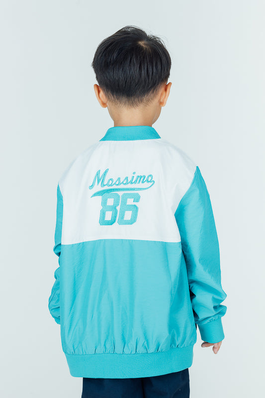 Mossimo Kids Dave Teal White Varsity Jacket