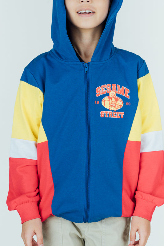 Mossimo Klein Blue Colorblock Sesame Street Hoodie